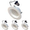 imageSYLVANIA 4 LED Recessed Lighting Downlight with Integrated Trim 8W50W Dimmable 550 Lumens White 3000K Wet Rated  UL  Energy Star  4 Pack 62027Cool White 4000K