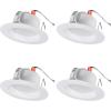 imageSYLVANIA 4 LED Recessed Lighting Downlight with Integrated Trim 8W50W Dimmable 550 Lumens White 3000K Wet Rated  UL  Energy Star  4 Pack 62027White 3000K