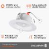 imageSYLVANIA 4 LED Recessed Lighting Downlight with Integrated Trim 8W50W Dimmable 550 Lumens White 3000K Wet Rated  UL  Energy Star  4 Pack 62027White 3000K
