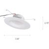imageSYLVANIA 4 LED Recessed Lighting Downlight with Integrated Trim 8W50W Dimmable 550 Lumens White 3000K Wet Rated  UL  Energy Star  4 Pack 62027White 3000K