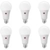 imageSYLVANIA Dusk to Dawn A21 LED Light Bulb with Auto OnOff Light Sensor 100W13W 1500 Lumens 5000K Daylight  6 Pack 41293Soft White