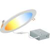 imageSYLVANIA LED 4quot Slim Microdisk Junction Box Recessed Downlight Kit 13W Dimmable 5 CCT Color Select 2700K  3000K  3500K  4000K  5000K 90 CRI  1 Pack 614045CCT in One 2700K3000K3500K4000K5000K