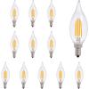 imageSYLVANIA LED B10 Chandelier Light Bulb 60W Equivalent Efficient 5W Dimmable Candelabra Base Clear 5000K Daylight  12 Pack 40207Daylight