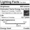 imageSYLVANIA LED TruWave Natural Series A19 Light Bulb 60W Equivalent Efficient 8W 800 Lumens Medium Base Dimmable Frosted 2700K Soft White  Pack of 6 40813Daylight