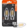 imageSYLVANIA LED TruWave Natural Series Candelabra Light Bulb 60W Soft White Medium Base Dimmable Clear Blunt Tip  2 Pack2 Count Pack of 1