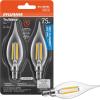 imageSYLVANIA LED TruWave Natural Series Candelabra Light Bulb 60W Soft White Medium Base Dimmable Clear Candle Tip  2 PackDaylight
