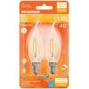imageSYLVANIA LED TruWave Natural Series Candelabra Light Bulb 60W Soft White Medium Base Dimmable Clear Candle Tip  2 PackSoft White