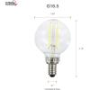 imageSYLVANIA LED TruWave Natural Series Dcor Globe G 165 Light Bulb 40W Equivalent Efficient 4W Candelabra Base Dimmable 350 Lumens 2700K Clear Soft White  2 Pack 40784Soft White