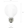 imageSYLVANIA LED TruWave Natural Series Globe G25 Light Bulb 40W Equivalent Efficient 45W 350 Lumens Dimmable Frosted 2700K Soft White  6 Pack 40887Soft White
