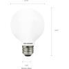 imageSYLVANIA LED TruWave Natural Series Globe G25 Light Bulb 40W Equivalent Efficient 45W 350 Lumens Dimmable Frosted 2700K Soft White  6 Pack 40887Soft White