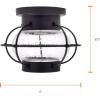 imageSYLVANIA Vintage Essex Cage Light Fixture SemiFlush Mount with 1 60W LED Dimmable Bulb Included Dimmable 75515 Antique BlackAntique Black