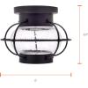 imageSYLVANIA Vintage Essex Cage Light Fixture SemiFlush Mount with 1 60W LED Dimmable Bulb Included Dimmable 75515 Antique BlackBlack