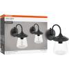 imageSylvania IndoorOutdoor Wall Lights Dusk to Dawn with Photocell Hardwired Wet Rated MetalGlass Black Finish Accessories Included  2 Pack 66972