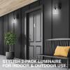 imageSylvania IndoorOutdoor Wall Lights Dusk to Dawn with Photocell Hardwired Wet Rated MetalGlass Black Finish Accessories Included  2 Pack 66972
