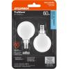 imageSylvania LED TruWave Natural Series Dcor G165 Light Bulb 60W Equivalent Efficient 55W Candelabra Base Dimmable Frosted 5000K Daylight  2 Count Pack of 1 40801 Soft WhiteDaylight  5000k