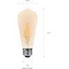 imageSylvania LED Vintage Filament ST19 Light Bulb 40W  45W 380 Lumens Dimmable Amber Glow  4 Pack 40328