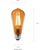 imageSylvania WiFi LED Smart ST19 Light Bulb 5W Efficient with Filament for AlexaGoogle Assistant Energy Star Clear 2700K Soft White  1 Pack 75799Amber
