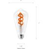 imageSylvania WiFi LED Smart ST19 Light Bulb 5W Efficient with Filament for AlexaGoogle Assistant Energy Star Clear 2700K Soft White  1 Pack 75799Full Color