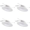 imageSYLVANIA 56 LED Recessed Lighting Downlight with Trim 85W65W Dimmable 725 Lumens White 3000K Wet Rated  UL  Energy Star  4 Pack 62024