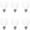 imageSYLVANIA LED TruWave Natural Series Globe G25 Light Bulb 40W Equivalent Efficient 45W 350 Lumens Dimmable Frosted 2700K Soft White  6 Pack 40887Soft White