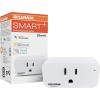 imageSYLVANIA SMART Bluetooth Outlet Simple Set Up Compatible with Alexa Apple HomeKit and Google Assistant 120 Volts 15 Amp White No Hub FCC Listed  1 Pack 75753