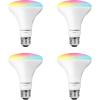 imageSYLVANIA Wifi LED Smart Light Bulb 65W Equivalent Full Color and Tunable White BR30 Dimmable Compatible with Alexa and Google Home Only  4 Count Pack of 1 75688