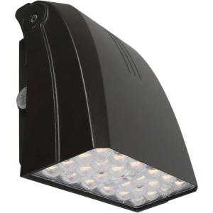 imageLEDVANCE Dual Selectable Slim LED Wall Pack 102030W Dimmable 3 CCT Selectable 300040005000K 80 CRI Photocell Black  1 Pack 63839Bronze