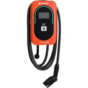imageLEDVANCE Phase EV Commercial Charger Gen 2 Level 2 48 Amp 4G Module 115kW J1772 Charge Gun 25 ft Cable LCD Touch Screen NEMA 4 IP65 Orange 75905J1772Commercial