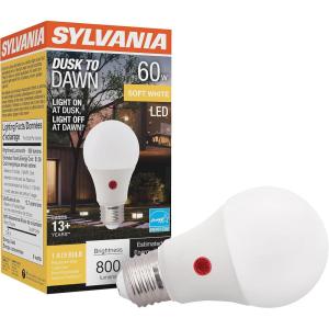 imageSYLVANIA Dusk to Dawn A21 LED Light Bulb with Auto OnOff Light Sensor 100W13W 1500 Lumens 5000K Daylight  6 Pack 41293Soft White