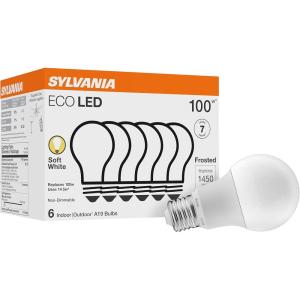 imageSYLVANIA ECO LED Light Bulb A19 60W Equivalent Efficient 9W 7 Year 750 Lumens 2700K NonDimmable Frosted Soft White  8 Count Pack of 1 40821Soft White