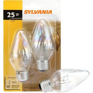 imageSYLVANIA F15 Dcor Incandescent Light Bulb 25W Iridescent Finish 205 Lumens Medium Base 120V  2 Pack 13821 Warm White2 Count Pack of 1