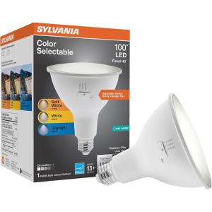 imageSYLVANIA LED Flood PAR38 Light Bulb 90W Equivalent Efficient 13W 10 Year 1175 Lumens Medium Base Dimmable 5000K Daylight  2 Pack 797363 Cct Selectable