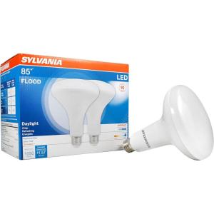 imageSYLVANIA LED Flood PAR38 Light Bulb 90W Equivalent Efficient 13W 10 Year 1175 Lumens Medium Base Dimmable 5000K Daylight  2 Pack 79736Bright White