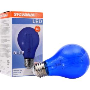 imageSYLVANIA LED Green Glass Filament A19 Light Bulb Efficient 45W 40W Equivalent Dimmable E26 Medium Base  1 Pack 40303Blue