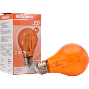 imageSYLVANIA LED Green Glass Filament A19 Light Bulb Efficient 45W 40W Equivalent Dimmable E26 Medium Base  1 Pack 40303Orange