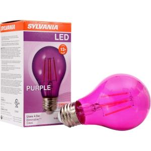 imageSYLVANIA LED Green Glass Filament A19 Light Bulb Efficient 45W 40W Equivalent Dimmable E26 Medium Base  1 Pack 40303Purple