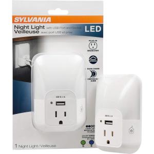 imageSYLVANIA LED Mini Automatic PlugIn Night Light with Sensor Motion Activated Dusk to Dawn Warm White PlugIn Type  1 Pack 649883Color SelectGreenBlueWhite