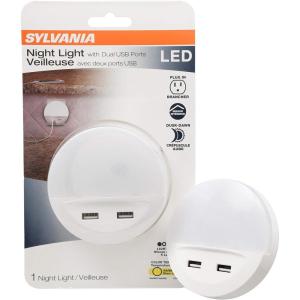 imageSYLVANIA LED Mini Automatic PlugIn Night Light with Sensor Motion Activated Dusk to Dawn Warm White PlugIn Type  1 Pack 64988White 3000K