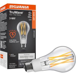 imageSYLVANIA LED TruWave Natural Series 3Way A21 Light Bulb 4060100W Equivalent Efficient 659135W Medium Base Clear 2700K Soft White  1 Pack 40769Soft White