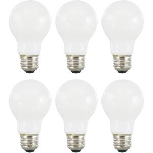 imageSYLVANIA LED TruWave Natural Series A19 Light Bulb 60W Equivalent Efficient 8W 800 Lumens Medium Base Dimmable Frosted 2700K Soft White  Pack of 6 40813Soft White