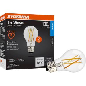 imageSYLVANIA LED TruWave Natural Series A19 Light Bulb 60W Equivalent Efficient 8W Dimmable Medium Base 800 Lumens Clear 2700K Soft White40804 Daylight 16 Count Pack of 1Daylight