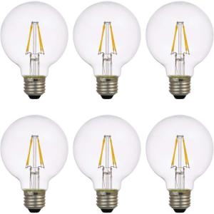 imageSYLVANIA LED TruWave Natural Series Globe Light Bulb 40W Soft White Medium Base Dimmable Clear  6 PackSoft White