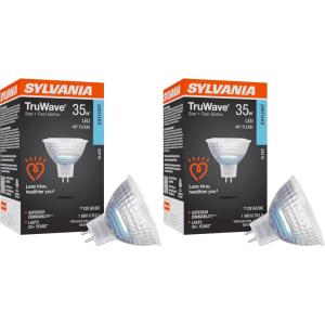 imageSYLVANIA LED TruWave Natural Series MR16 Light Bulb 35W Equivalent Efficient 6W GU53 BiPin Base Dimmable 5000K Daylight  1 Pack 40929  Packaging May Vary 1 Count Pack of 2