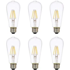 imageSYLVANIA LED TruWave Natural Series ST19 Edison Light Bulb 40W Equivalent Efficient 5W Dimmable Soft White Clear  6 Pack 4090760W