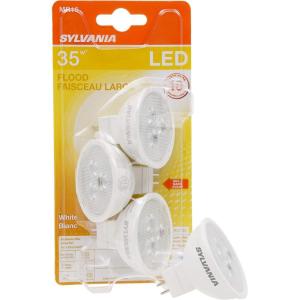 imageSYLVANIA MR16 LED Flood and Spot Light Bulb 5W 35W Equivalent NonDimmable 350 Lumens 3000K White  3 Pack 79129White
