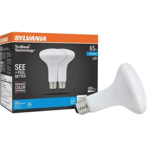 imageSYLVANIA TruWave Natural Series BR30 LED Light Bulb 65W  7W Dimmable Medium Base 650 Lumes Frosted 2700K Soft White  12 Pack 40586 DaylightDaylight