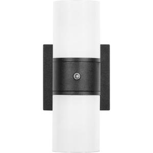 imageSYLVANIIA Wall Mount Sconce LED Light 115W 5 CCT Select 2700K3000K3500K4000K5000K with Builtin Sensor Wet Rated Black  1 Pack 64007