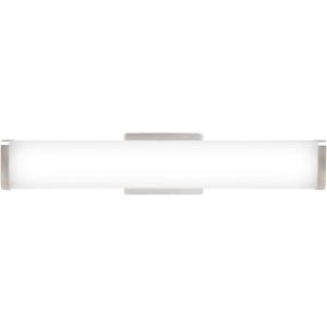 imageSylvania 24quot Vanity LED Light Fixture 22W 5 Color Select 2700K  6000K Dimmable Square Shape Brush Nickel with Accessories  1 Pack 66559