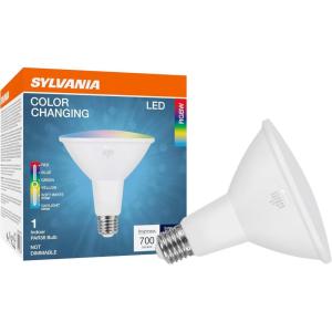imageSylvania 5 Color LED Light Bulb RedBlueGreenYellowWhite RGBW 9W PAR38 E26 Medium Base 2700K5000K  1 Pack 42638