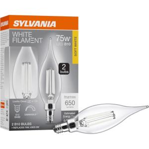 imageSylvania A15 Clear Globe LED White Filament Bulb 75W Dimmable 750 LMS Medium Base 2700K Soft White  2 Pack 42247Soft White 2700k
